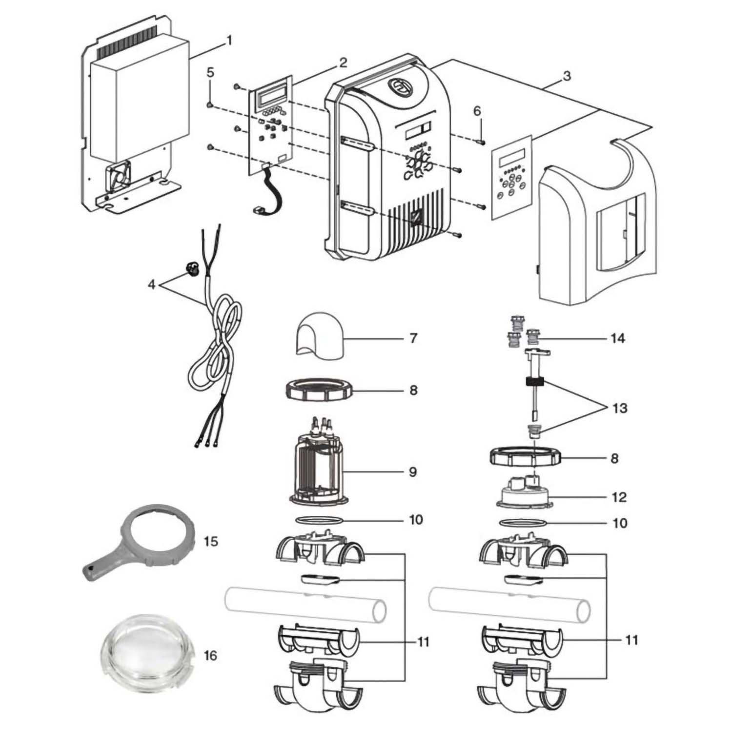 Jandy AquaPure Ei Series Salt Chlorine Generators Part Schematic