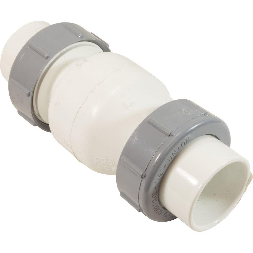 Flo Control  Check Valve Flo Control,Spring,1-1/2"s,1/2lb,True Union,Wht