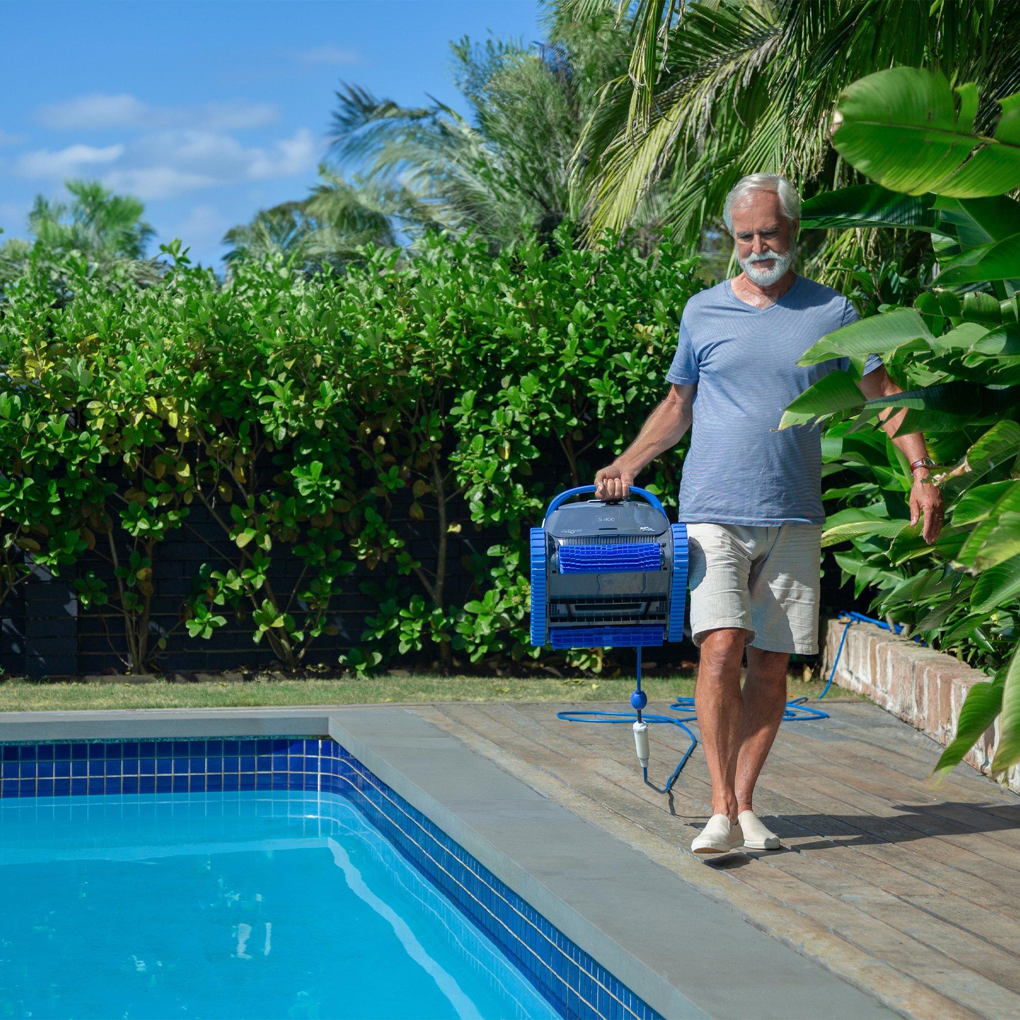 S400 Robotic Pool Cleaner With MyDolphin Plus App Control and Caddy