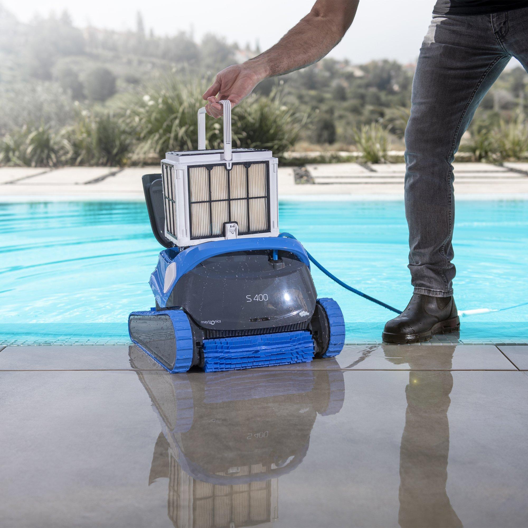 S400 Robotic Pool Cleaner With MyDolphin Plus App Control and Caddy