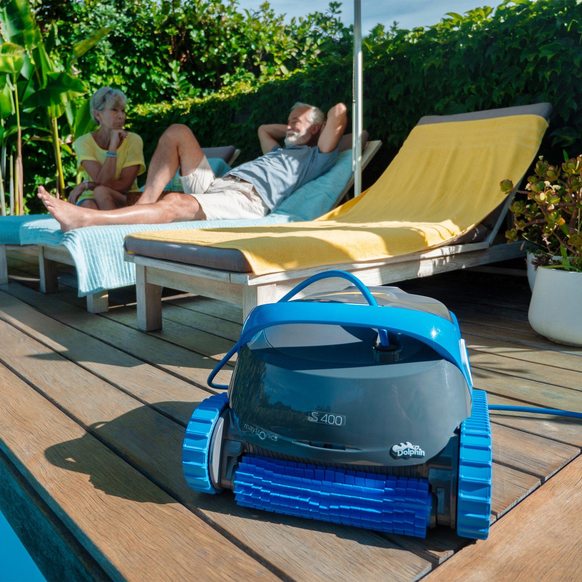 Dolphin  S400 Robotic Pool Cleaner With MyDolphin Plus App Control and Caddy