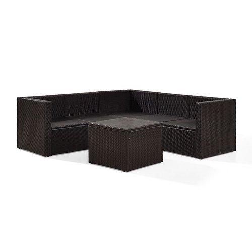 Crosley Palm Harbor 6Piece Wicker Set and Gray Cushions with Three