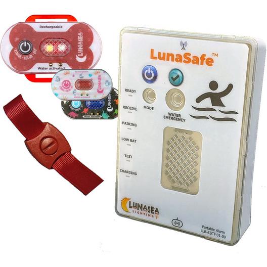 Lunasea  Wearable Water Safety Device Transmitter and Alarm Box Kit Red