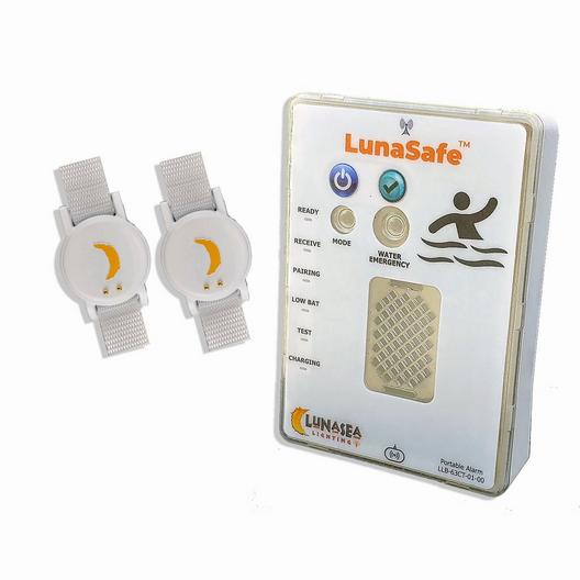 Lunasea  Wearable Water Safety Device Transmitter 2-Pack and Alarm Box Kit White