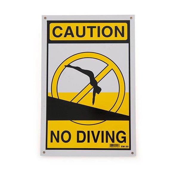 Caution No Diving Sign