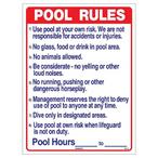 National Stock Sign  Commercial Pool Rules Sign