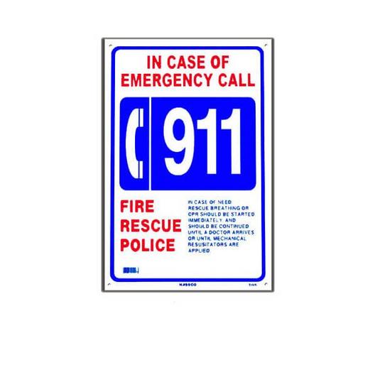 National Stock Sign  Emergency 911 Sign