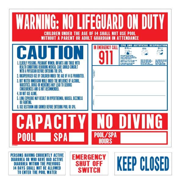Calif. 2012 Reg. Pool Sign Set