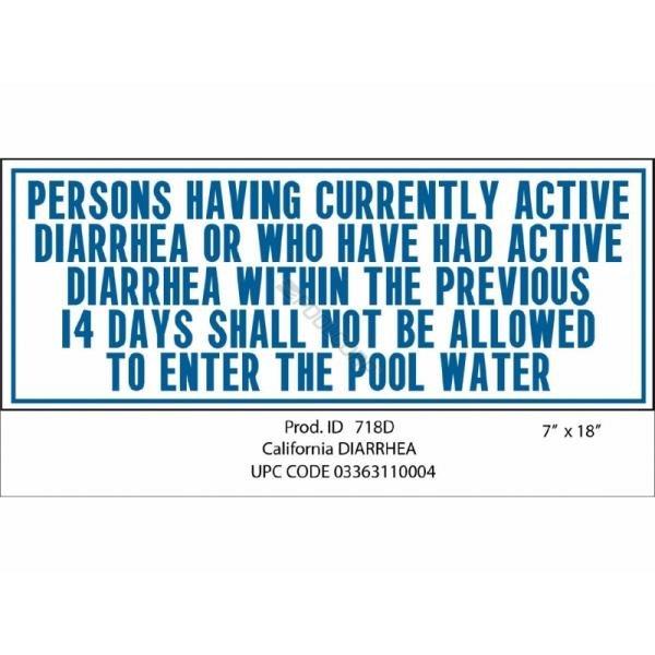 CA Diarrhea Pool Sign