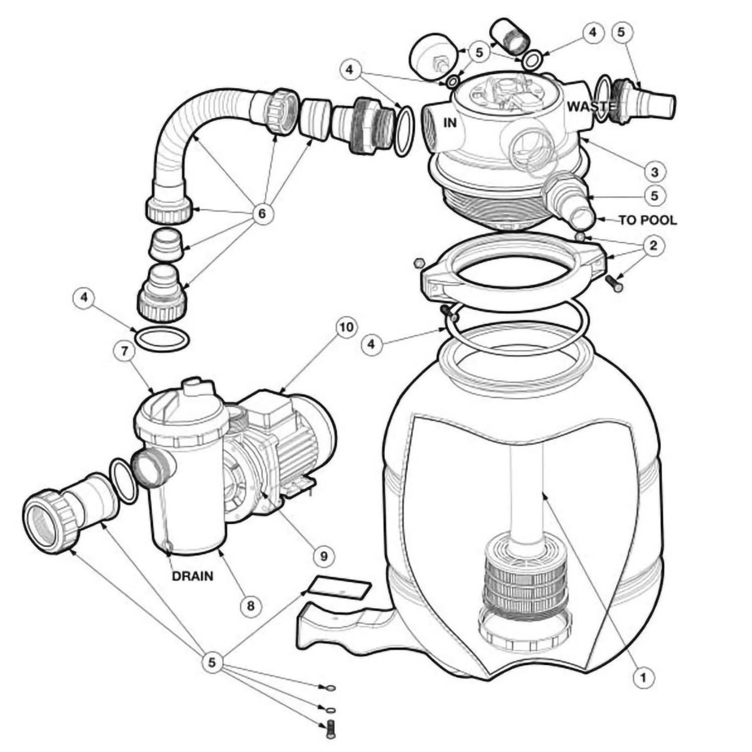 Hayward VL Series: VL40T32 Pool Sand Filter System Parts