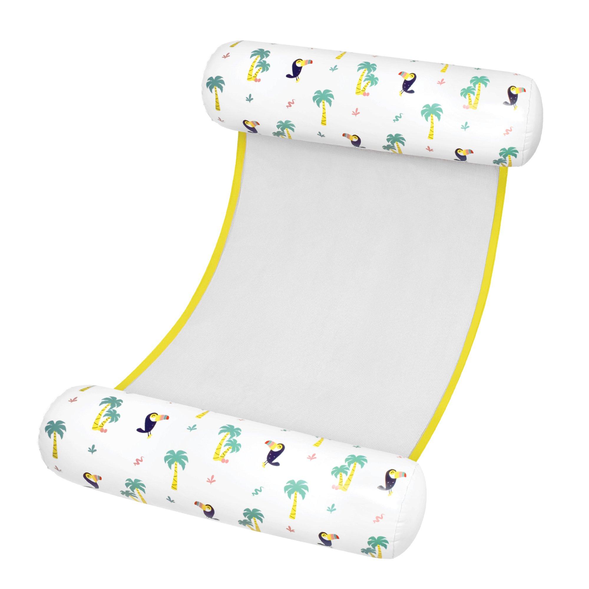 Tropical Toucan Breeze Inflatable Ring and Hammock Pool Float  2 Piece Set