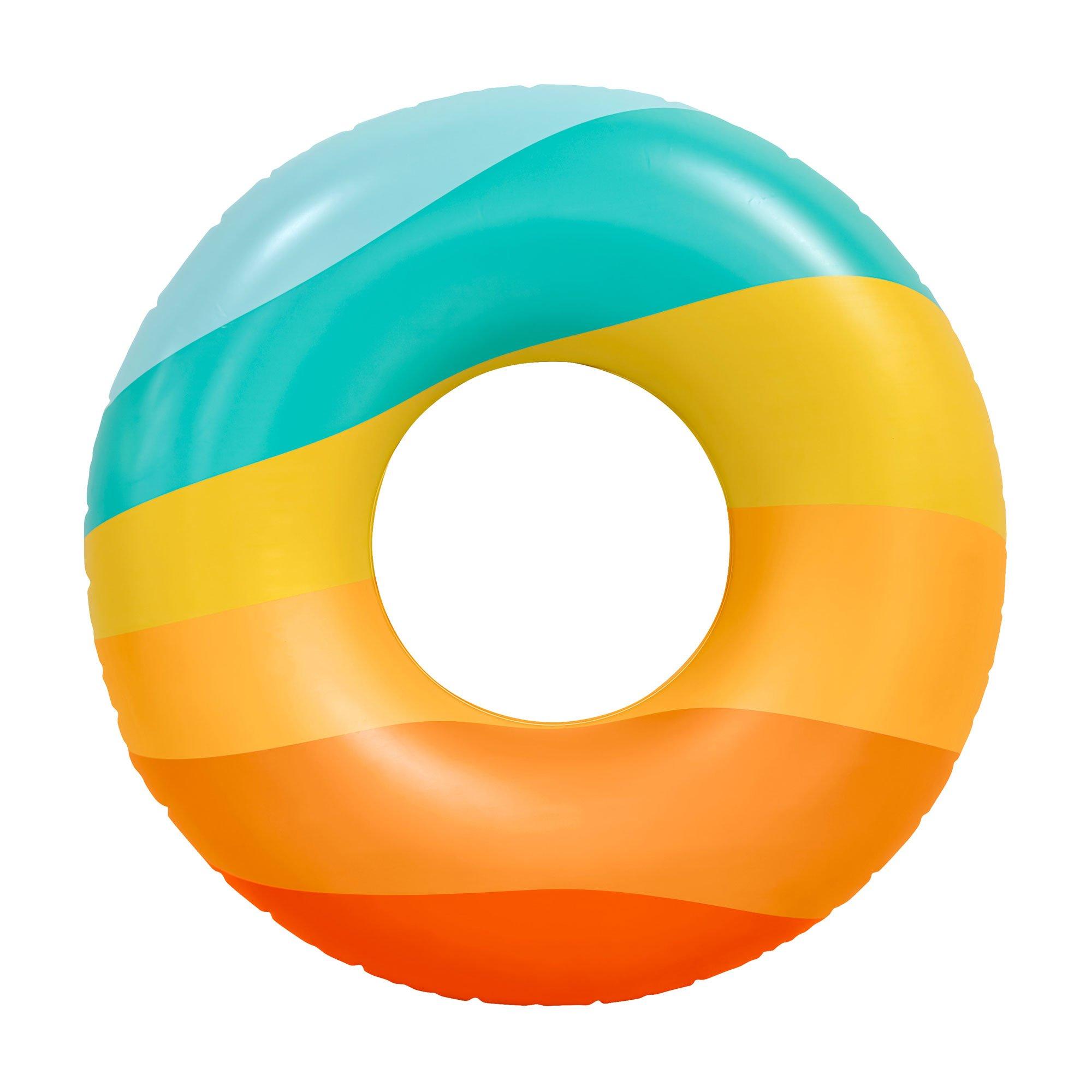 Retro Wave Inflatable Ring Pool Float