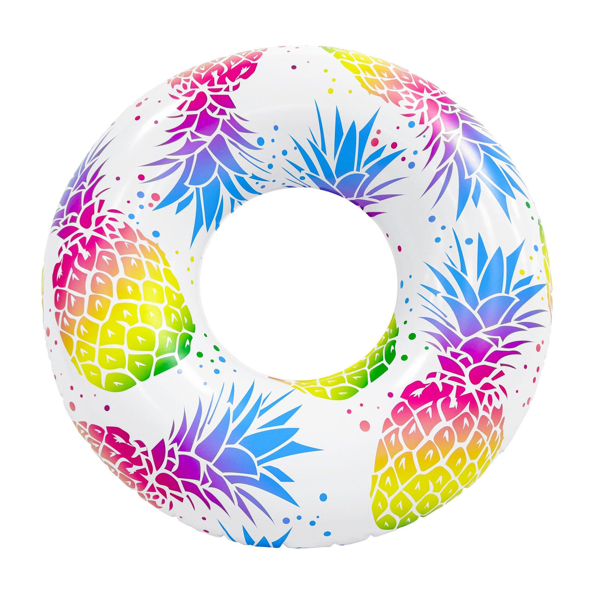 Tie Dye Pineapple Inflatable Ring Pool Float