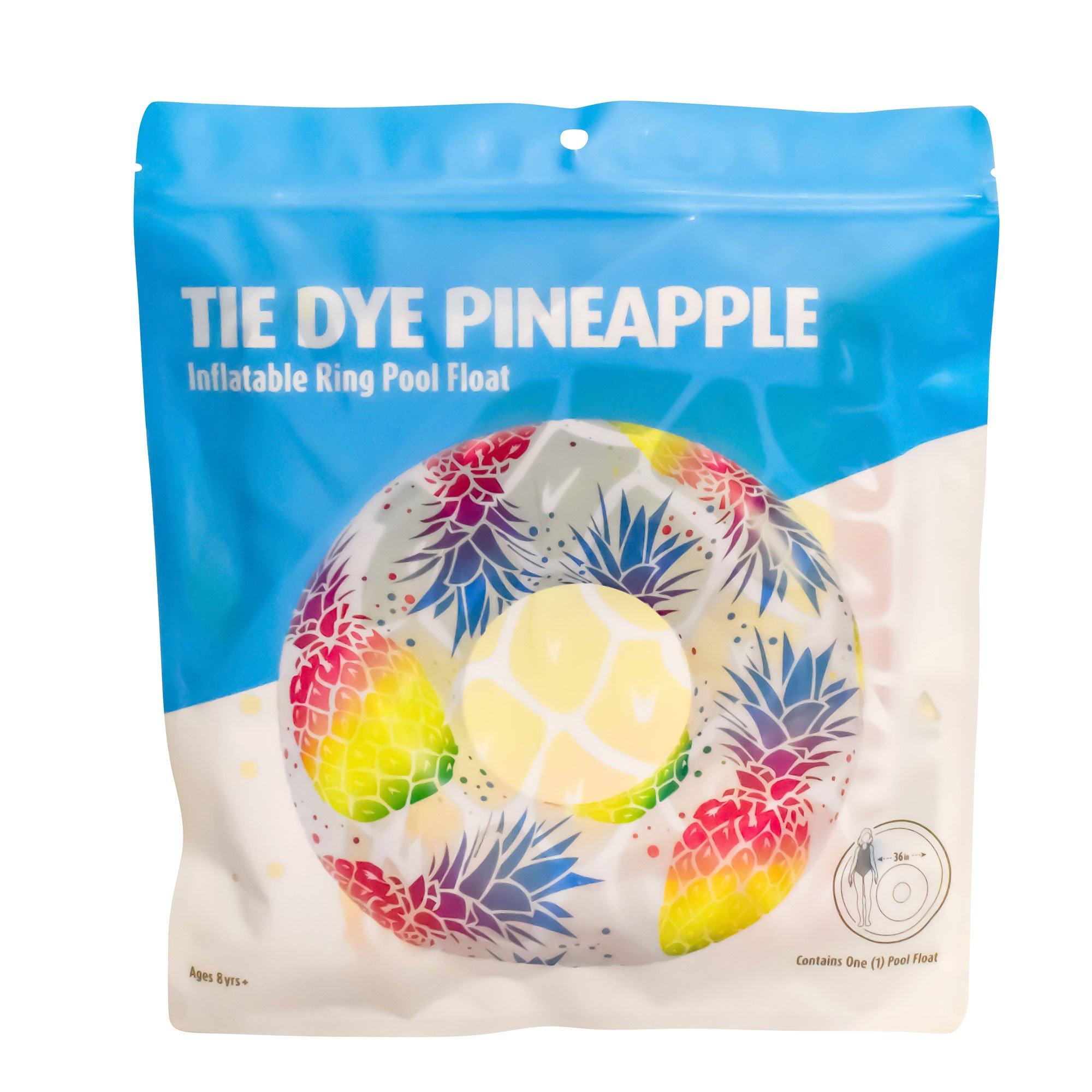 Tie Dye Pineapple Inflatable Ring Pool Float