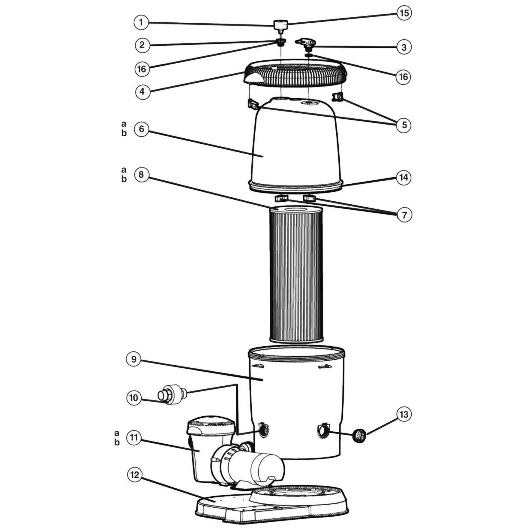 Hayward  XStream Above Ground Cartridge Filter Parts