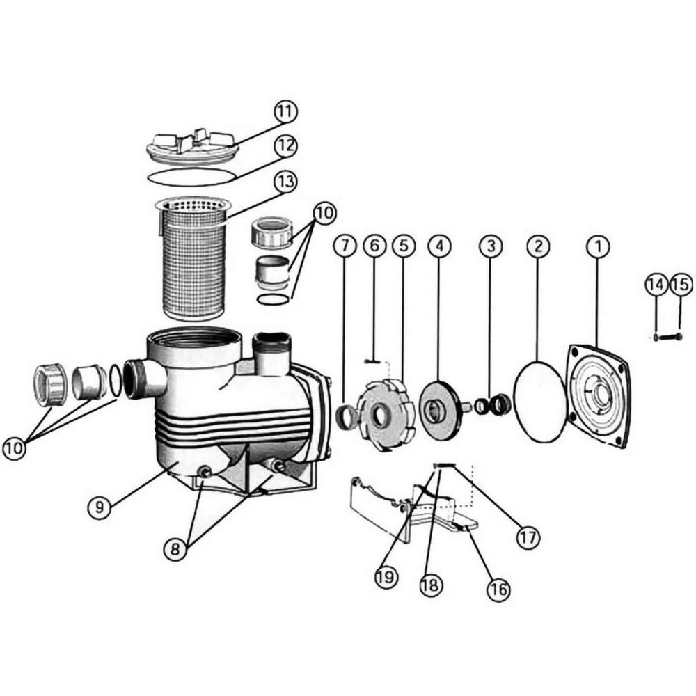 Waterco Supastream Pump Replacement Parts image