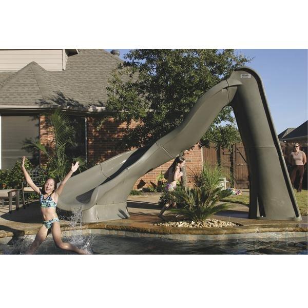 TurboTwister Right Turn Complete Pool Slide - Gray Granite