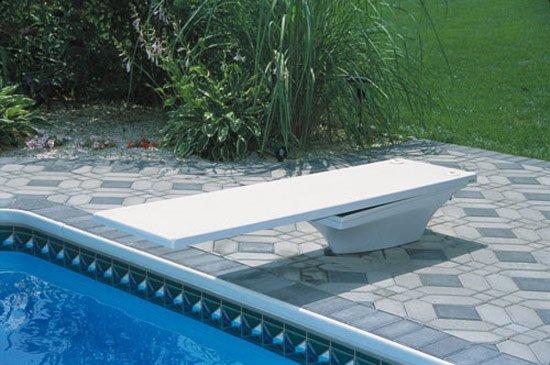 8' Fibre-Dive Diving Board with Flyte-Deck II Stand, Radiant White