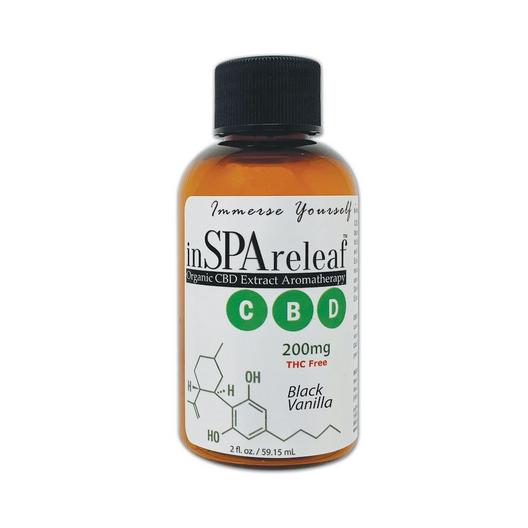 inSPAreleaf  Organic CBD Extract Aromatherapy 2oz Liquid  Black Vanilla