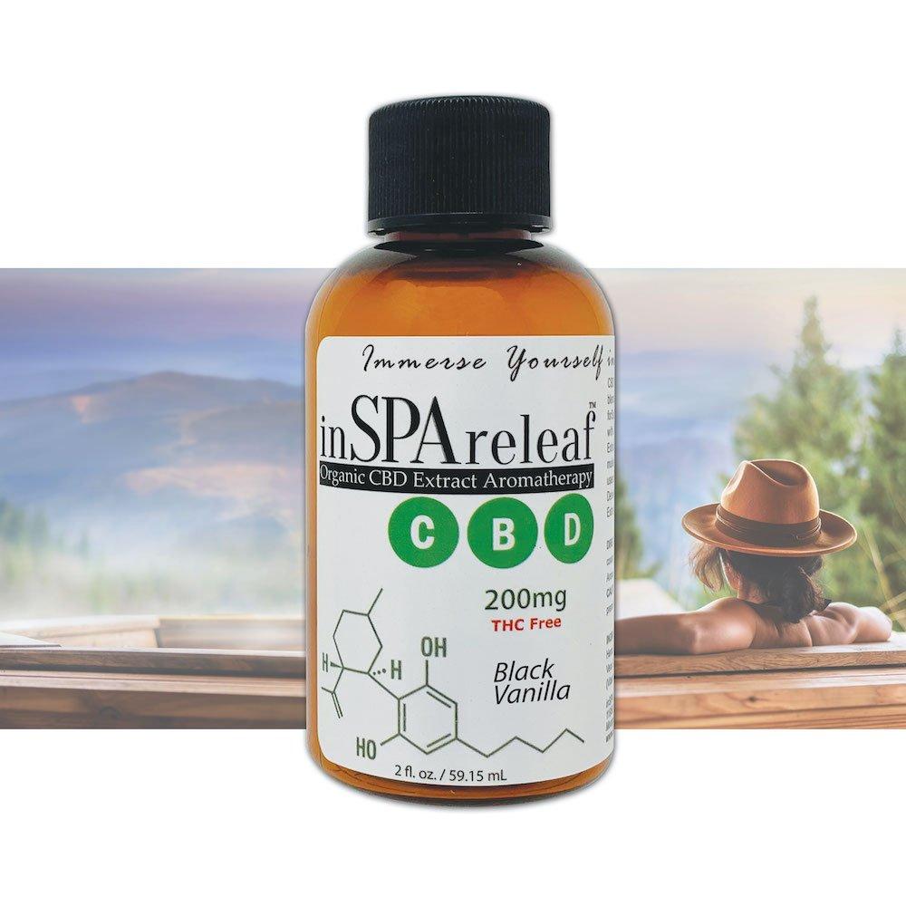 inSPAreleaf  Organic CBD Extract Aromatherapy 2oz Liquid  Black Vanilla