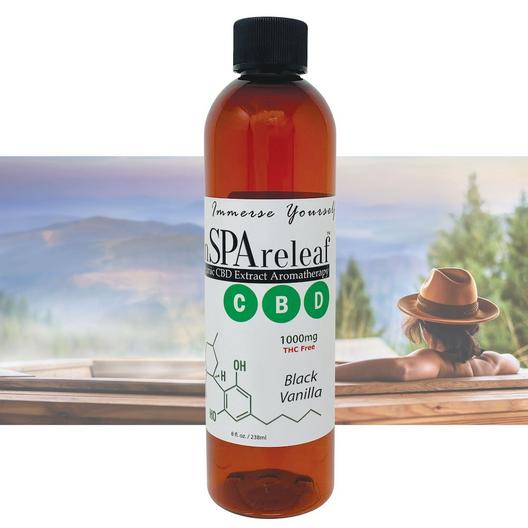 inSPAreleaf  Organic CBD Extract Aromatherapy 8oz Liquid  Black Vanilla