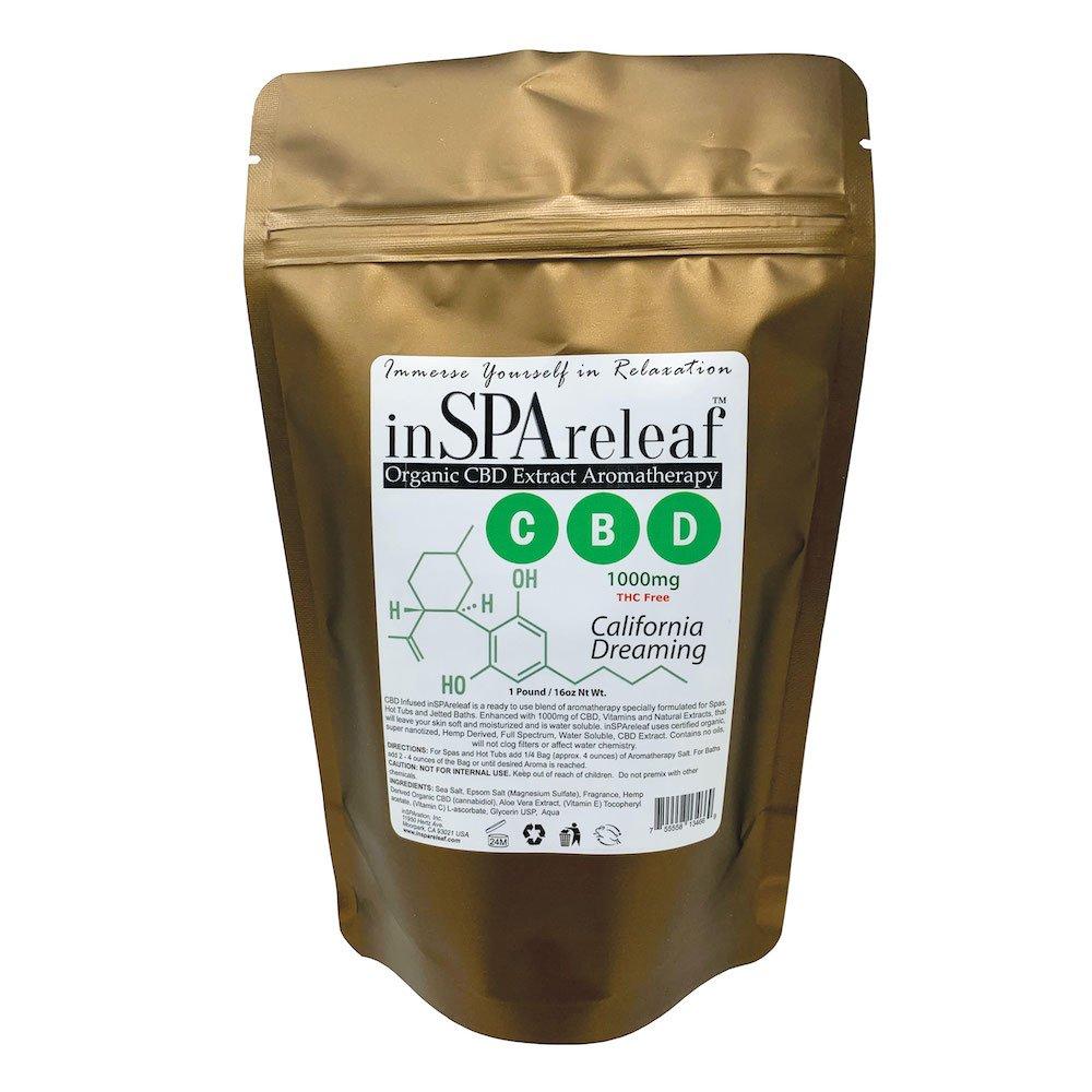 inSPAreleaf  Organic CBD Extract Aromatherapy 16oz Spa Crystals  California Dreaming