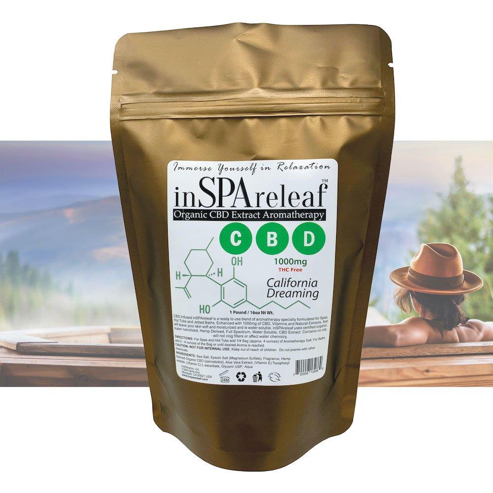 inSPAreleaf  Organic CBD Extract Aromatherapy 16oz Spa Crystals  California Dreaming