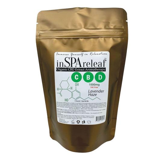 inSPAreleaf  Organic CBD Extract Aromatherapy 16oz Spa Crystals  Lavender Haze