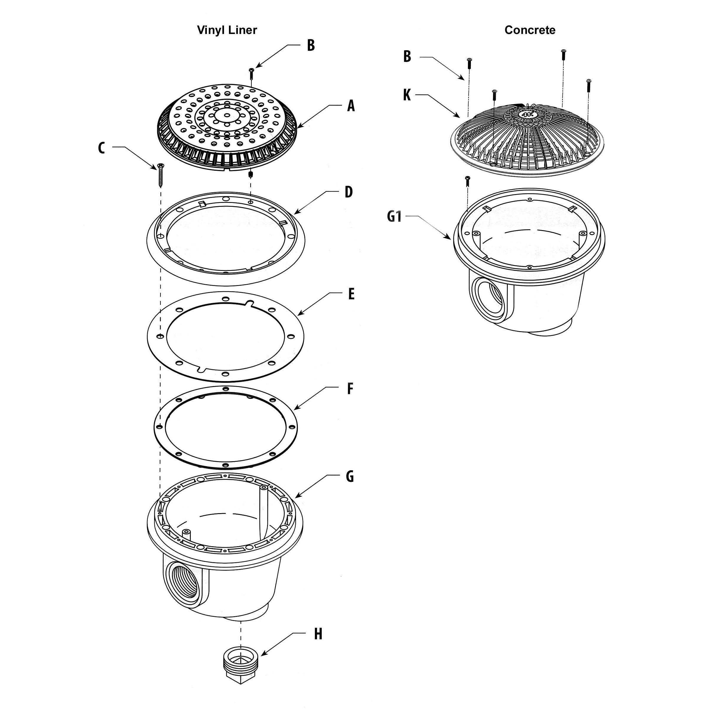 Waterway Main Drain Parts