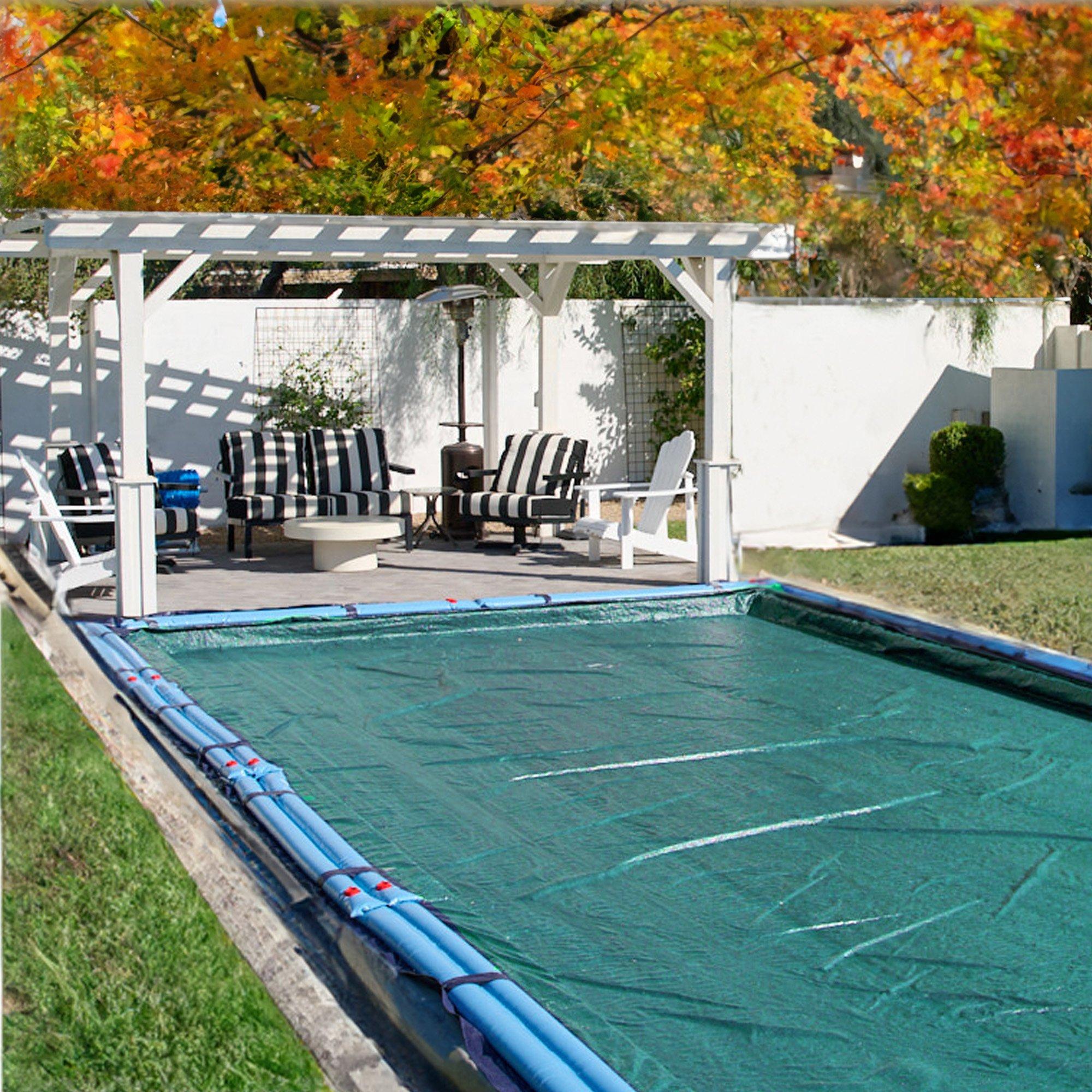 Rectangle Deluxe Inground Winter Pool Cover 12 Year Warranty Green