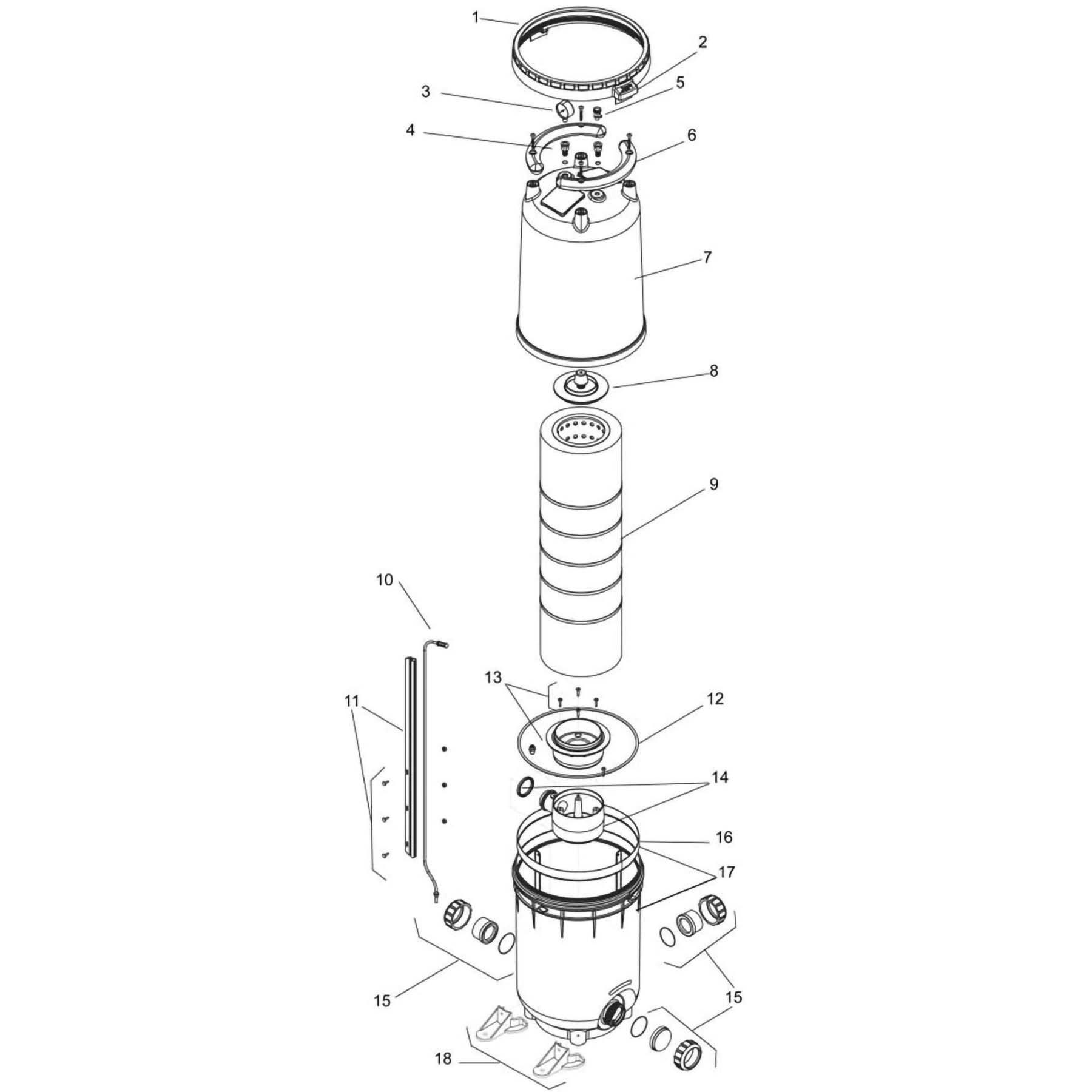 Jandy CJ Series Pool Cartridge Filter Parts