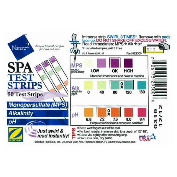 Nature 2 Spa Test Strips 50 Count W29300 Hot Tub Works