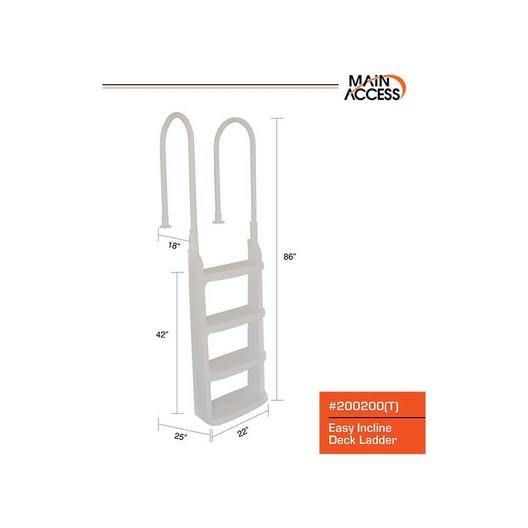 Main Access  200200T Easy Incline Deck Entry Ladder  Taupe