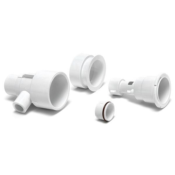 Waterway  Poly Storm Gunite Straight Body Assembly with 1in Spigot Air x 1-1/2in Spigot Water and Niche White