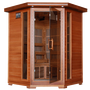 3-Person Cedar Corner Sauna with Carbon Heaters