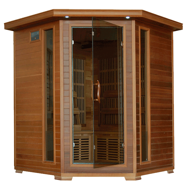 Heatwave  4-Person Cedar Corner Sauna with Carbon Heaters