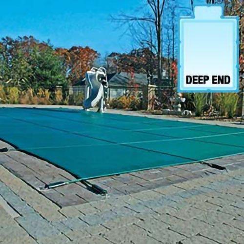 Merlin  18 x 36 Rectangle Mesh Safety Cover with Center End Step Green 8 Year Warranty