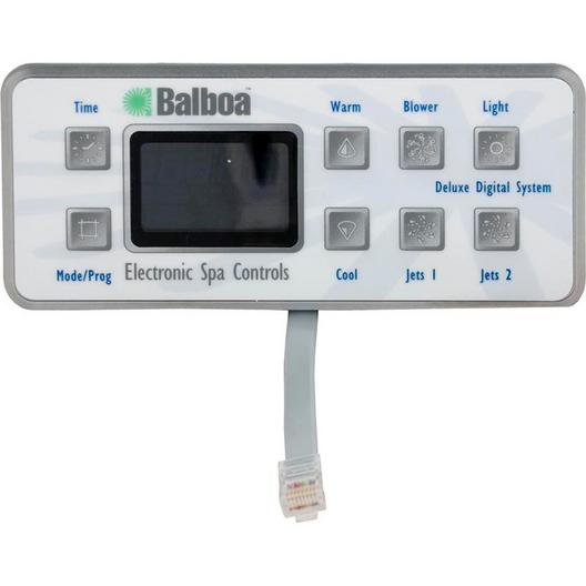 Balboa  Topside Control Panel 54155 M-7 Serial Deluxe 8 Button LCD w 10 foot phone plug connection
