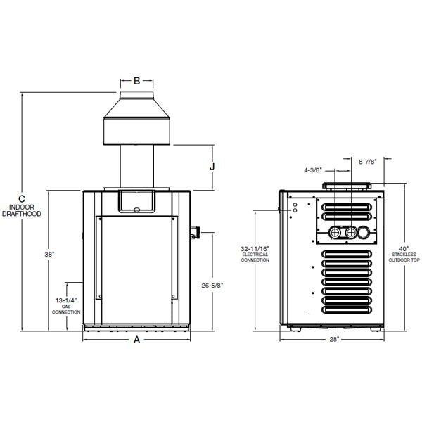 Raypak  Digital 333,000 BTU Natural Gas Pool Heater for 2,000'-6,000 Elevation  P-R336A-EN-C #51