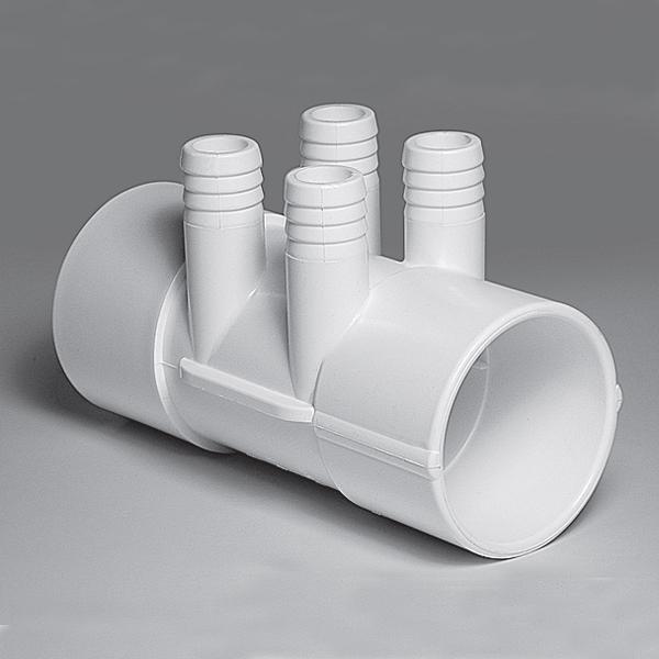 Waterway  Spa Manifold 2in S x 2in S 4-Port 3/4in Rib Barbed