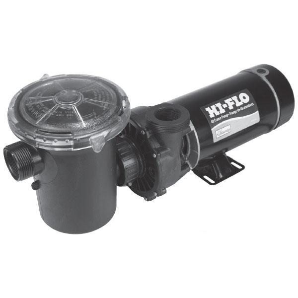 Hi-Flo Side Discharge 48-Frame 1-1/2HP Dual-Speed Above Ground Pump with 3' Nema Cord, 115V