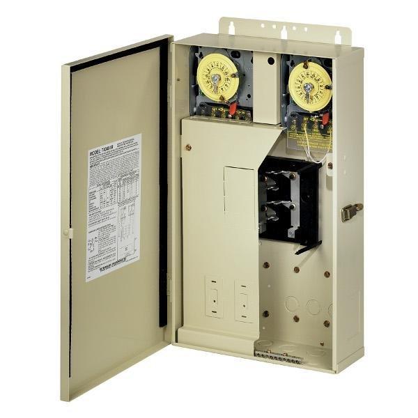 Intermatic  T40404R Dual T104M Timer Mechanisms with 125 Amp Control Load Center 240V