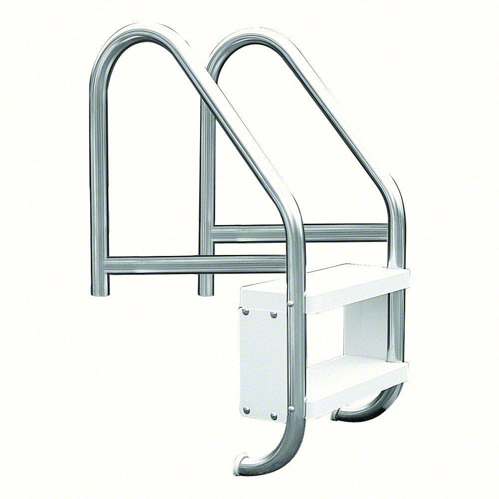 36in. Commercial 2-Step Pool Ladder with Cross Brace and Plastic Treads