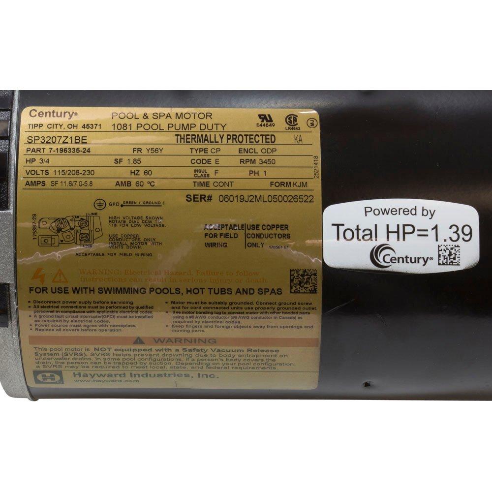 Hayward  Motor 3/4HP Full Tristar 115/208-230V