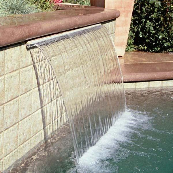 Sheer Descent 7' Waterfall with 1in. Standard Light Gray Lip - Back Feed