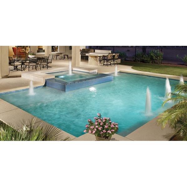 Splash Down Double Stage 44in. Water Jet Fountain for Concrete Pools, White