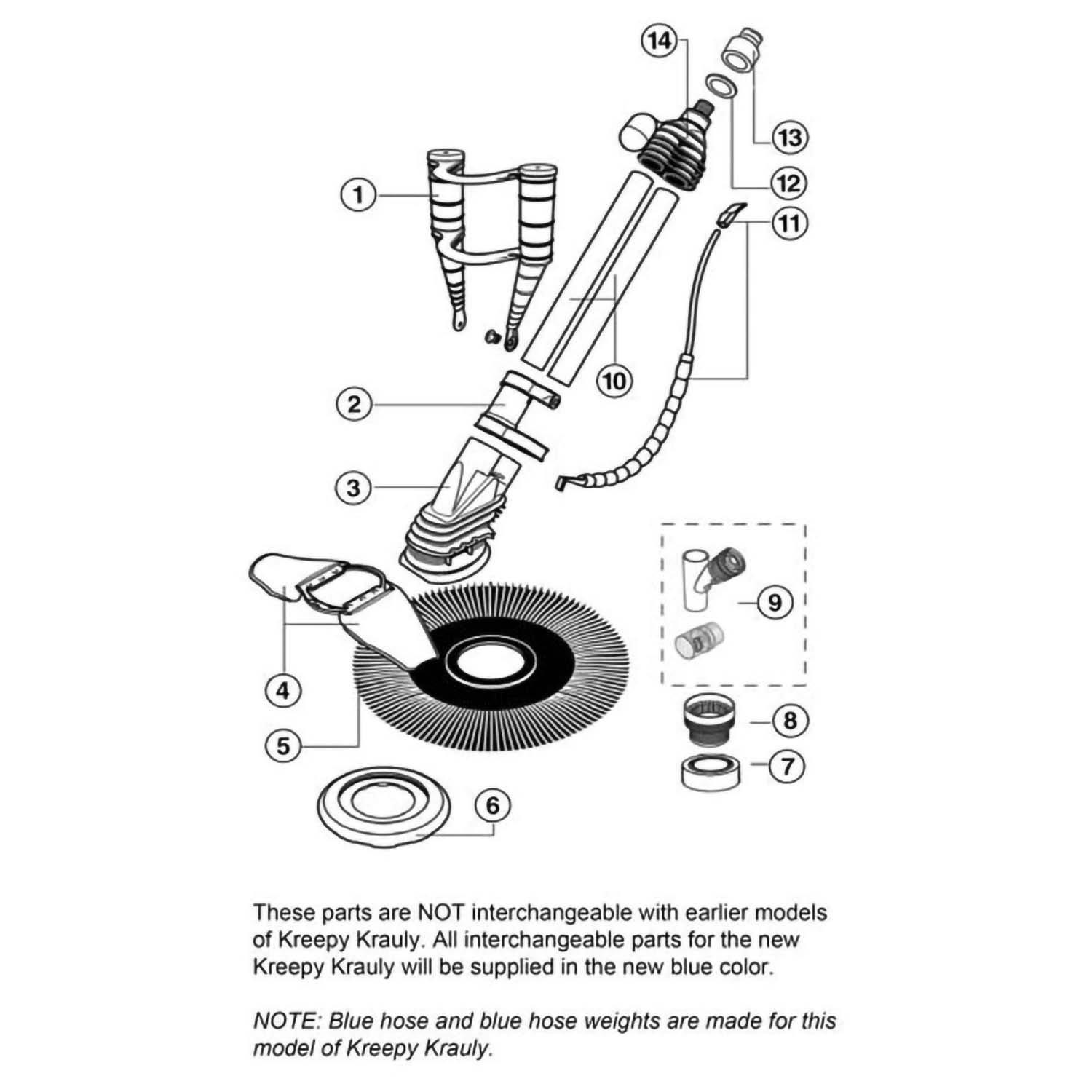 Pentair Kreepy Krauly: 1994-1999 Model Pool Cleaner Parts