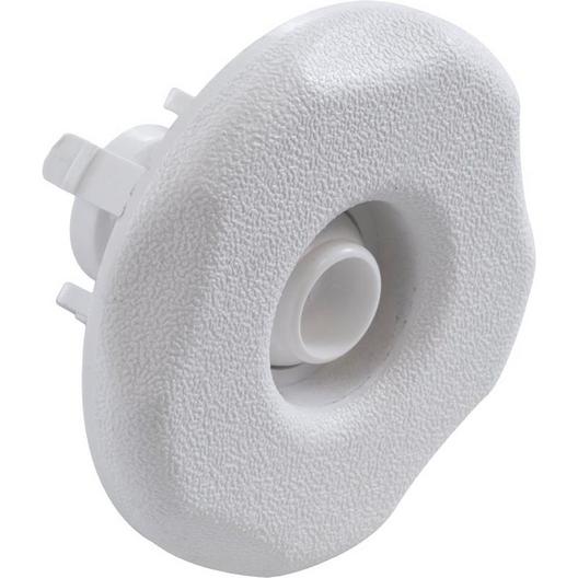Waterway  Mini Adjustable Snap-In Spa Jet Eyeball Large Five-Scallop Textured Escutcheon White