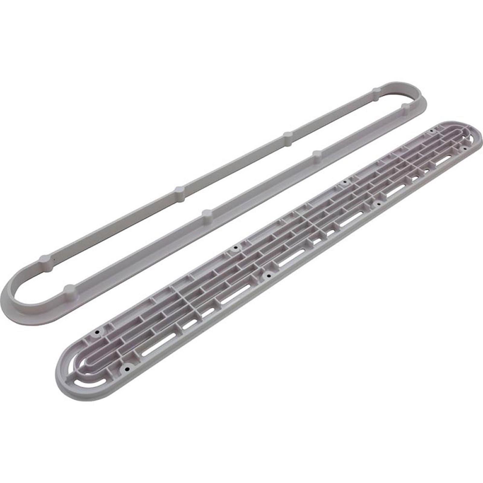 Aquastar  32in Channel Drain Flat Grate Anti-Entrapment Suction Outlet Cover with Frame White