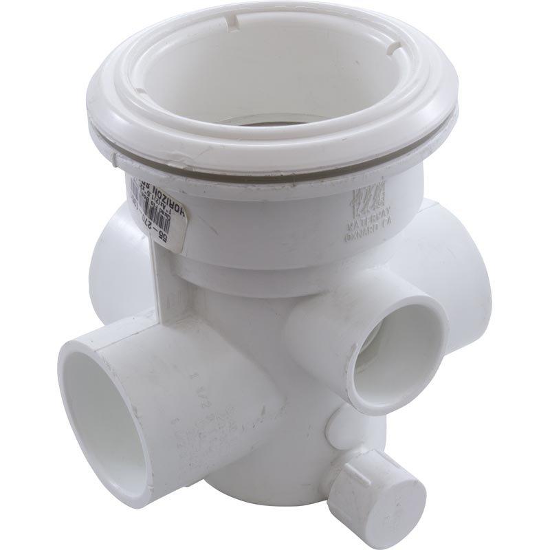 Waterway QuadFlo Valve SnapIn Spa Jet Body Assembly 11/2in Outlet